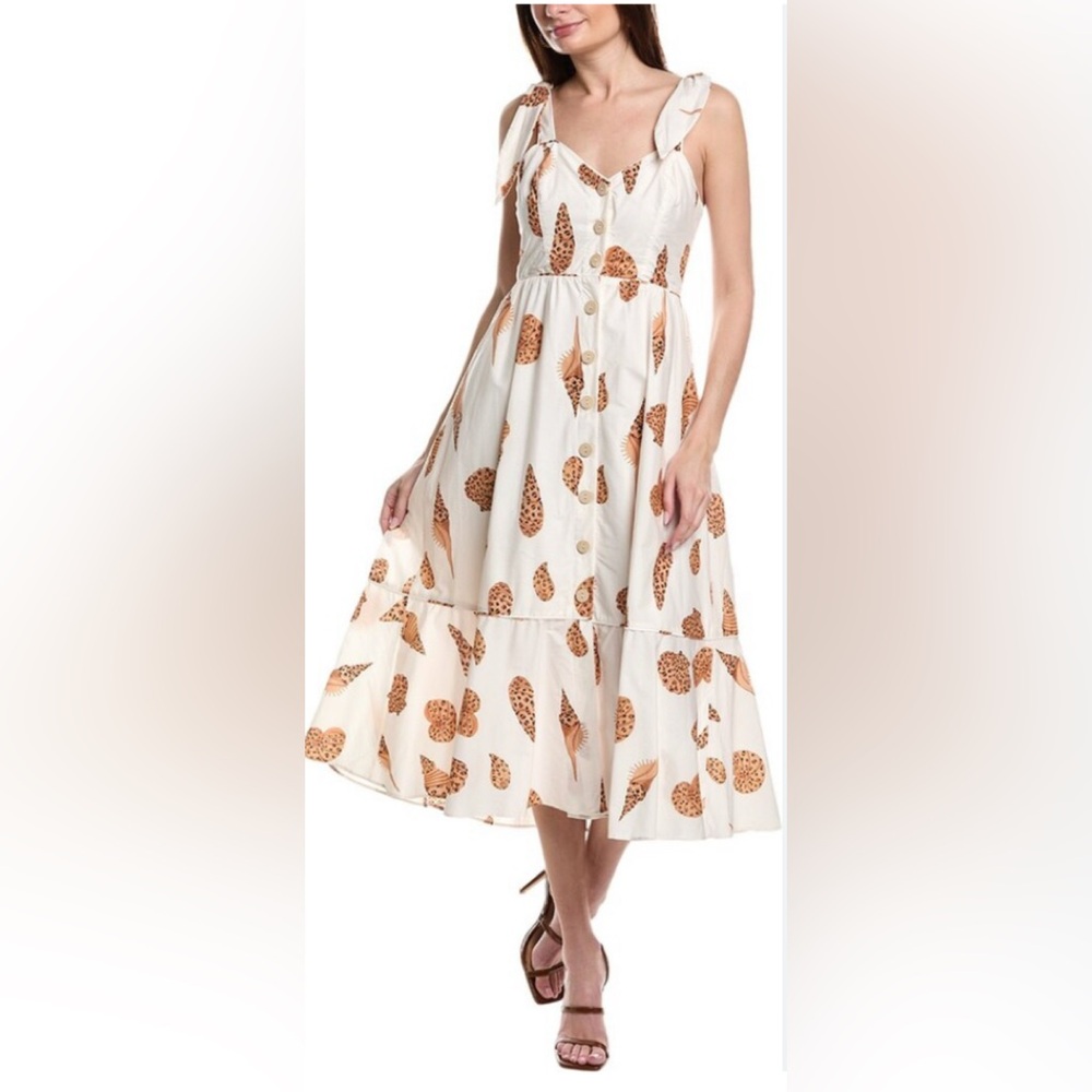Farm Rio Leopard Shell Midi Dress